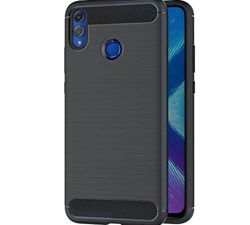 AICEK Coque Honor 8X, Noir Silicone Coque pour Huawei Honor 8X Housse Fibre de Carbone Etui Case (6,5 Pouces)