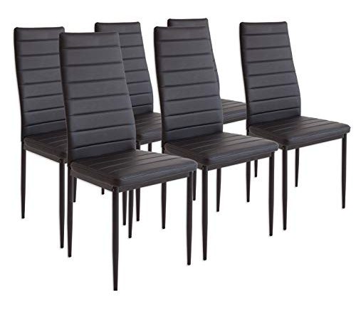 Albatros 2698 Milano Lot de 6 chaises, Noir