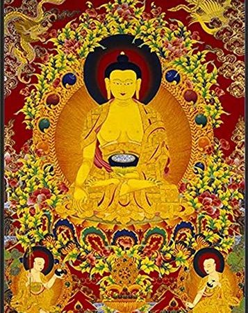 BAODI Thangka Bouddhisme Unique Peinture réaliste Traditionnelle HD Arts Copier Toile Peinture Affiche Mural Decor Tableau Bilder (Color : A, Size (inch) : 13cmx18cm no Frame)