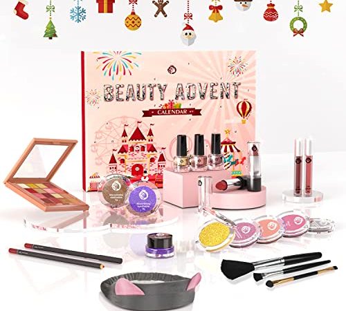 Calendrier de l'Avent 2021 pour Les Filles Advent Calendar, 24 Produits de Maquillage,Calendrier de l'Avent Beauté pour Les Femmes