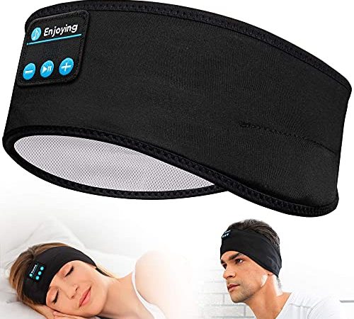 Casque de Sommeil sans Fil - Navly Bluetooth V5.0 Bandeau de Sport Ecouteurs avec Ultra-Fins HD Stéréo Haut-parleurs,Parfait pour Sport,Dormeurs Latéraux,Voyage en Avion,Méditation et Relaxation