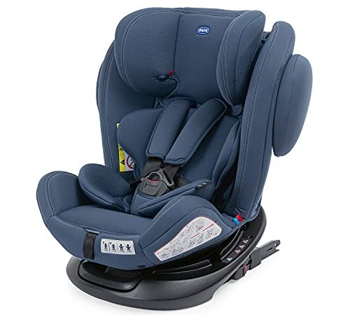 Chicco Unico Plus Siège Auto Bébé ISOFIX Rotatif à 360° et Inclinable 0-36 kg, Groupe 0+/1/2/3 de 0 à 12 ans, Appui-Tête Réglable, Protection Latérale et Réducteur pour Bébé - India Ink