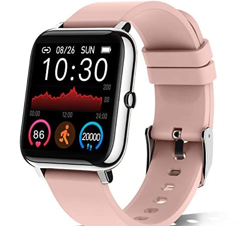 Donerton Montre Connectée Femmes Homme, 1,4 Pouces Montre Intelligente Smartwatch avec Moniteur de fréquence Cardiaque, Montre Sport avec Podometre Calories Sommeil Chronometre, Bracelet Connecté