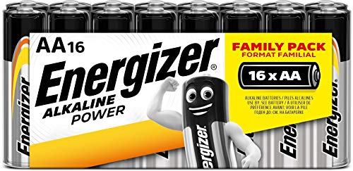 Energizer Piles AA Alkaline Power, 16 unités