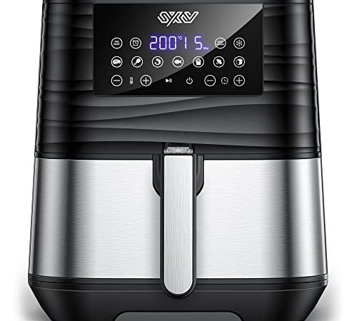 Innsky Friteuse Sans Huile 5,5L XXL, 1700W Air Fryer avec 11 Programmes, Friteuse à Air avec Fonctions Préchauffage, Décongélation, Maintien au Chaud et Minuterie, Airfryer Écran Tactile LED, Recettes