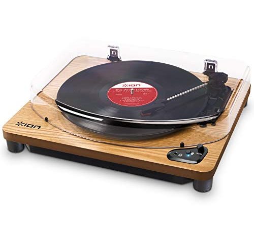 ION Audio Air Lp - Platine Vinyle Bluetooth à Trois Vitesses (33, 45 Et 78 Tours) avec Conversion Usb - Finition Bois