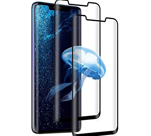 [Lot de 2] Verre Trempé pour Huawei Mate 20 Pro, Protection D'écran, Dureté 9H, Couverture 3D Complète, Ultra HD, Anti-Rayures, Anti-traces de Doigts (Noir)