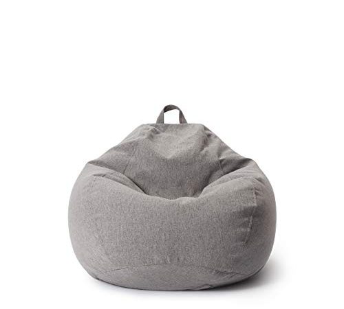 Lumaland Pouf Poire Comfort Line - Fauteil Poire Intérieur - Housse Lavable - Remplissage de Billes PSE - Coussin de Sol Gaming Beanbag Adulte Enfant - 120 L - 70 x 80 x 50 cm - Gris Clair