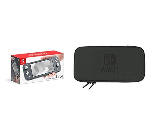 Nintendo Switch Lite - Gris & Pochette Rigide pour Nintendo Switch Lite - Noir