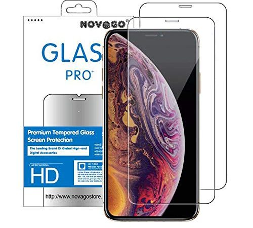 NOVAGO Compatible avec iPhone 11, iPhone XR (6.1") Lot de 2 Films Protection écran en Verre Trempé Ultra Résistant (Transparent Plus Petits Que l'écran)