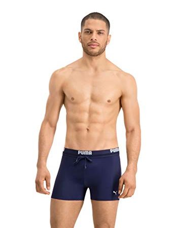 PUMA Logo Men's Swimming Trunks Maillot de Bain, Marine, L Homme