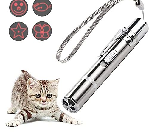 PUTEKCO Jouets interactifs pour Chats, USB Rechargeable pour Vos Animaux domestiques LED Lumière de Poche, Multipattern Funny Pet Lumière de Commande, Multifonctionnelle Cat Outil d'Entraînement