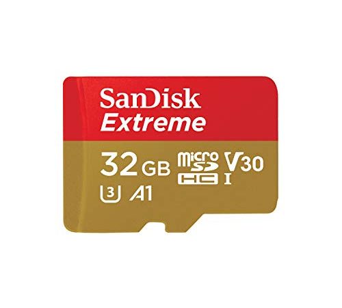 SANDISK - 32 Go Carte microSD Extreme avec Adaptateur SD | Idéal pour les Caméras d'Action & Drones | Design Durable | Incl. Logiciel de Récupération Facile Des Fichiers - RescuePRO Deluxe