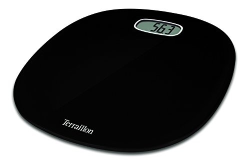 TERRAILLON Balance Pèse Personne Électronique 'Pop First' - Ultra-Plat, Marche/Arrêt Automatique, Grand Écran LCD - Portée max 160kg - Noir