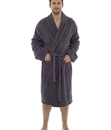 CityComfort Peignoir de Bain Homme, Robe de Chambre Homme en Tissu Éponge Absorbant 100% Coton Taille M à 4XL (3XL, Gris Charbon)