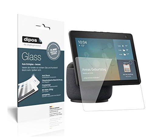 dipos I 2X Protection ecrán Compatible avec Amazon Echo Show 10 (3. Generation) Verre Souple Film Protecteur 9H