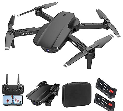 Drone Avec Caméra 4K HD Wifi APP Quadricoptère Temps De Vol 40 Minutes 2Batteries Double Caméra Zoom 50X Induction De Gravité Mode Sans Tête Contrôle Gestuel Pour Les Débutants Et Les Enfants