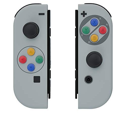 eXtremeRate Coque de Remplacement avec Bouton pour Nintendo Switch Joycon, Coque avec Motif Bouton Customisé pour Nintendo Switch & Switch Modèle OLED Joycon, Coque de Console Non Incluse