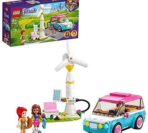 LEGO 41443 Friends La Voiture Electrique d’Olivia, Jeu de Construction avec Mini Poupées, Eco-éducation pour Enfant de 6 Ans et +