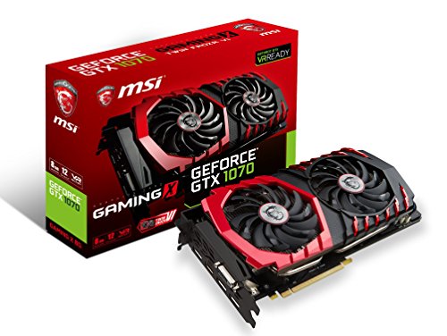 MSI GeForce GTX 1070 x Gaming 8 G nVidia GeForce GTX 1070 8 Go – Carte Graphique (Actif, Nvidia, GeForce GTX 1070, GDDR5-SDRAM, PCI Express x16 3.0, 7680 x 4320 Pixels)