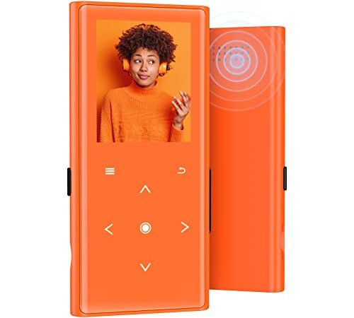 【Nouveau en 2022】 64Go Lecteur MP3 Bluetooth 5.2, COCONISE MP3 Player avec Haut-Parleur, Qualité sonore Hi-FI, avec Enregistreur Vocal, Radio, E-Book Fonction, Lecteur MP3 adapté à la Course-Orange