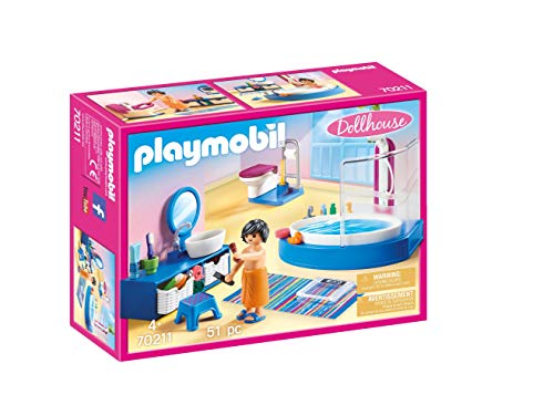 PLAYMOBIL 70211 Salle de bain avec baignoire - Dollhouse- La Maison traditionnelle- Dollhouse La maison traditionnelle