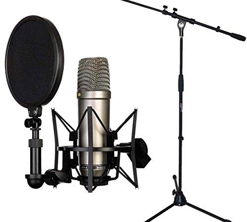 Rode NT1-A Kit microphone à condensateur + pied de microphone Keepdrum avec perche et base en métal