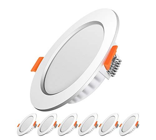 Spot LED Encastrable,Extra Plat,5W Equivalent 50W Incandescence,Rond Ultra Slim Blanc Neutre 4500K,230V éclairage Plafond Encastré,Pour Salle de Bain,Cuisine,Salon,Couloir,Lot de 6