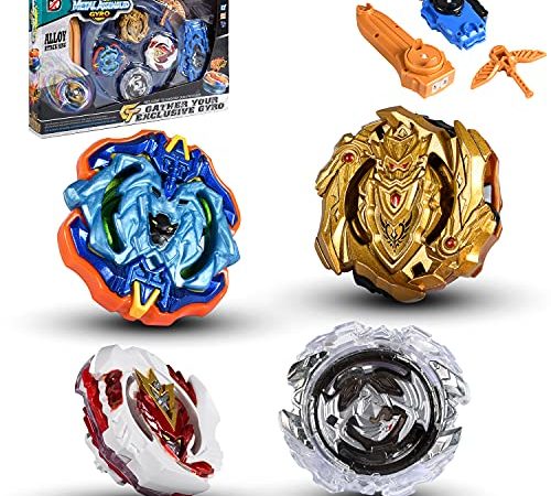 su ma Série Blue Devils Beyblade Toys et Beyblade toupies Burst, Gyro Spin Fighters avec Lanceur, Starter Set pour Cadeaux pour Enfants