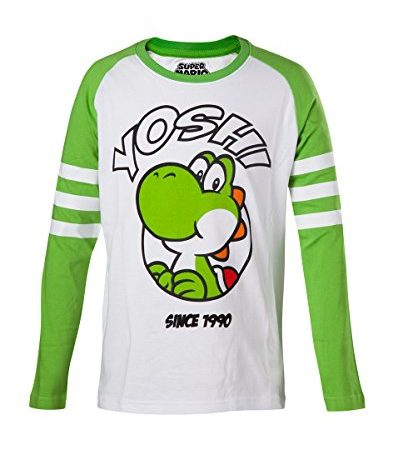 Super Mario Yoshi Manches longues pour Enfant vert/blanc 110/116