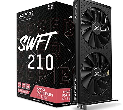 XFX Speedster SWFT 210 Radeon RX 6600 Core Gaming Carte Graphique avec 8GB GDDR6 HDMI 3xDP, AMD RDNA™ 2 (RX-66XL8LFDQ)