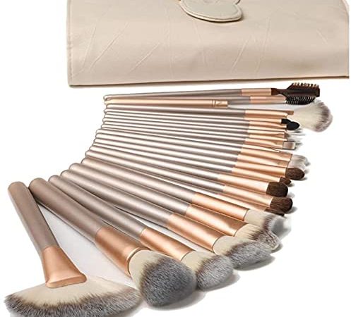 18PCS Set Pinceaux Maquillage avec Sac De Rangement Pinceaux à Maquillage Professionnel Pinceaux Maquillages pour Fond De Teint, Blush, fard à Paupières Poils Synthetiques Doux et Sans Cruauté