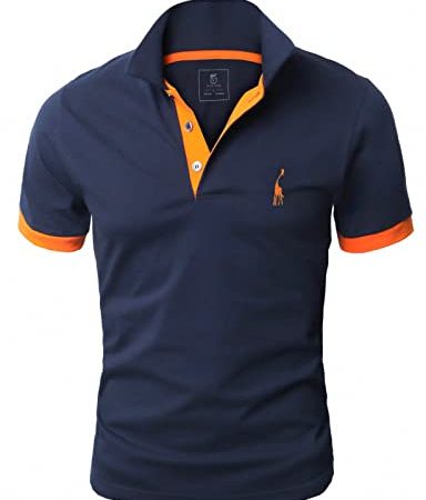 Glestore Polo Sport T-Shirt MT1030 Uni Homme, Bleu Foncé, L