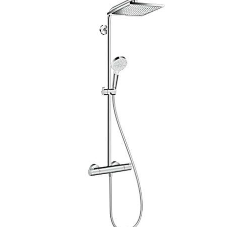 Hansgrohe Colonne de Douche Showerpipe Crometta E 240 Mitigeur Thermostatique Douche EcoSmart Chrome 27281000