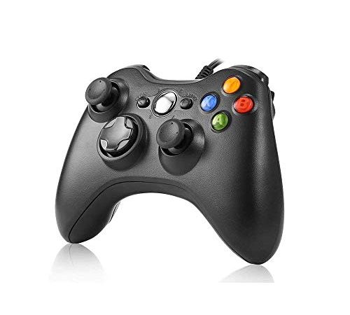 JAMSWALL Manette de jeu USB filaire pour Xbox 360 PC Windows7 XP Noir