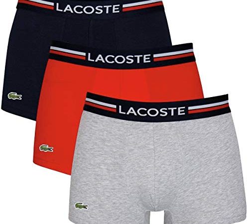 Lacoste Boxer, Homme, 5H3386, Marine/Argent Chine-Rouge, L