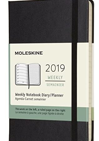 Moleskine 2019 Agenda Semainier 12 Mois, Format De Poche, Couverture Rigide, Noir