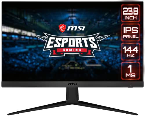 MSI Optix G241, Ecran PC Gaming Plat 23.8", 1920x1080 Full HD, IPS, 1ms, 144Hz, FreeSync, 16:9, HDMI, DisplayPort, Noir