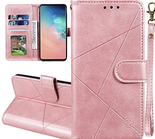 Nadoli Coque pour Huawei Mate 20 Lite,Géométrique Modèle Pur Couleur Faux Cuir Élégant Livre Portefeuille Protecteur Etui Housse avec Support et Porte-Cartes pour Huawei Mate 20 Lite