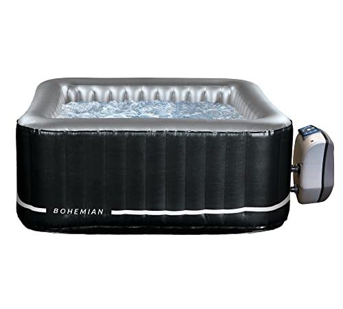 NETSPA - Spa Gonflable Carré SP-SLV155D - Bohemian - 2 Places - Volume 650L - Compatible Intérieur / Extérieur - Triple Fonction Massage / Chauffage / Filtration