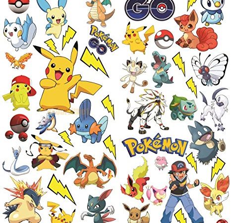 Pokémon aller avec Pikachu Stickers muraux, autocollant mural, vinyle pour enfants