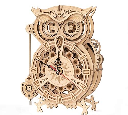 ROKR Owl Clock Maquette Bois | Puzzle 3D Bois | Construction Bois Adulte