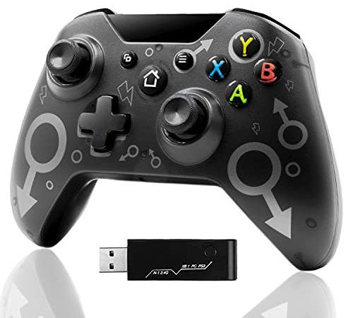 Semaiki Manette Sans Fil pour Xbox One, 2,4G Bluetooth Contrôleur de Jeu Sans Fil avec Double Vibration Compatible avec Xbox One/Xbox Series X/PS3/PC