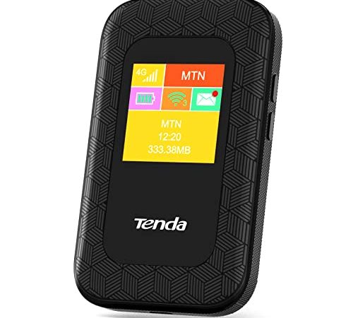 Tenda Routeur 4G SIM Cart( 4G185 V3.0) Hotspot 4G Mobile Routeur portable, MiFi 4G LTE Cat4 150 Mbps, Aucune Configuration Requise, écran Couleur, Idéal pour être Toujours Connecté à la Mobilité