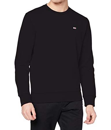 Tommy Jeans TJM REGULAR FLEECE C NECK Sweater, Noir, XL Homme