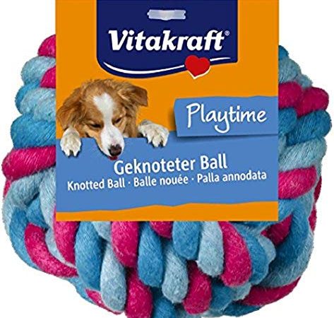 Vitakraft Jouet Balle 2 Modèles Assortis en Coton pour Chien