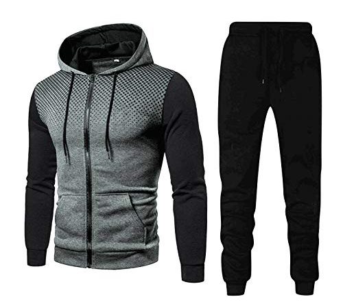 Youngnet 2021 Nouveau Survêtements Homme Manches Longues Zipper Ensemble Jogging Hommes Sport Costume Causal Combinaison Vêtements|Sweat à Capuche Et Pantalons 2 Pièces