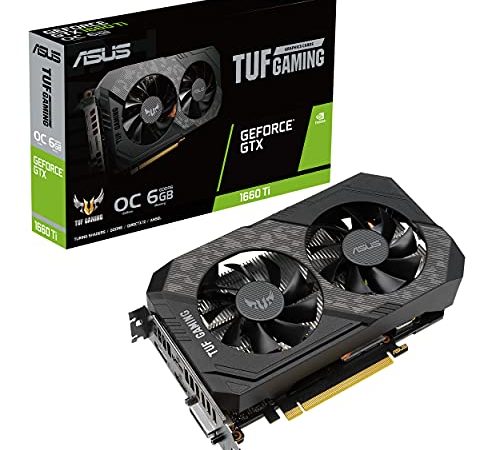 ASUS TUF GAMING NVIDIA GeForce GTX 1660 Ti EVO OC Edition – Carte graphique gaming (6GB GDDR6, PCIe 3.0, HDMI 2. 0b, DisplayPort 1.4, GPU Tweak II)