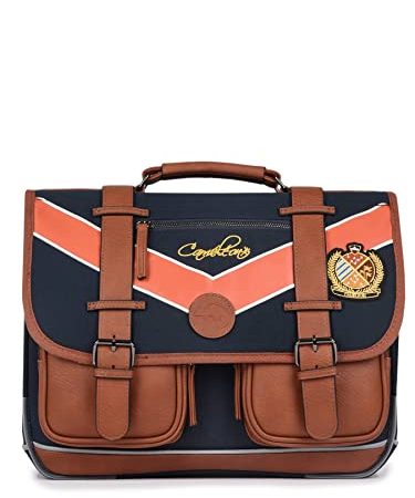 Cartable Scolaire 38cm Caméléon Vintage Urban avec 2 Compartiments - Idéal pour l'école Primaire et la rentrée Scolaire en CP, CE1 et CE2 pour Fille et garçon