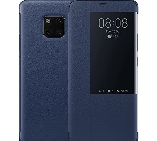 Coque Huawei Mate 20 Pro, Smart View Étui à Rabat en Cuir, [Mode D'économie D'énergie][Protección Integral](Mate20 Pro,Bleu)